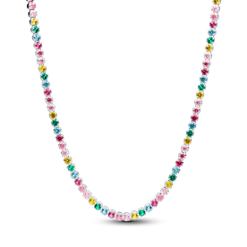 Pandora Szivárvány színű ezüst tenisz nyaklánc - 394648C01-40 Pandora Szivárvány színű ezüst tenisz nyaklánc - 394648C01-40