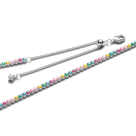 Pandora Szivárvány színű ezüst tenisz nyaklánc - 394648C01-40 Pandora Szivárvány színű ezüst tenisz nyaklánc - 394648C01-40