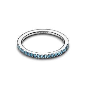 Pandora Szikrázó félig foglalt vízkék ezüst gyűrű - 192999C03-48 Pandora Szikrázó félig foglalt vízkék ezüst gyűrű - 192999C03-48