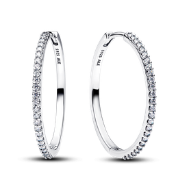 Pandora Timeless szikrázó nagy karika ezüst fülbevaló - 294650C01 Pandora Timeless szikrázó nagy karika ezüst fülbevaló - 294650C01
