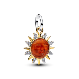 Pandora Szikrázó nap kéttónusú függő charm - 764703C01 Pandora Szikrázó nap kéttónusú függő charm - 764703C01