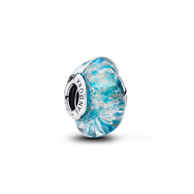 Pandora Glitteres türkiz muránói üveg ezüst charm - 794701C01