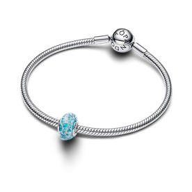 Pandora Glitteres türkiz muránói üveg ezüst charm - 794701C01