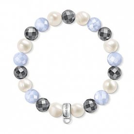Thomas Sabo Ezüst kalcedon hematit tenyésztett gyöngy karkötő X0193-602-7