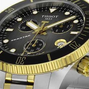 Tissot Seastar 1000 fekete és szürke számlapos quartz chronograph búváróra