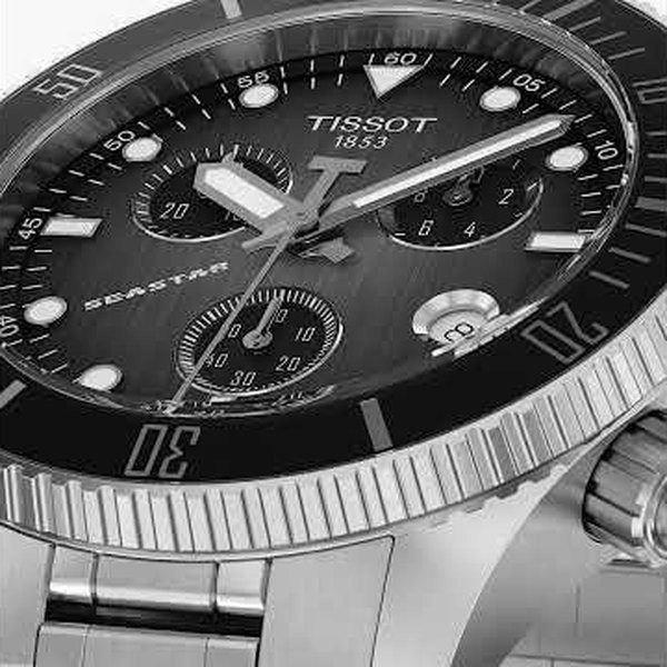 Seastar 1000 fekete számlapos quartz chronograph búváróra
