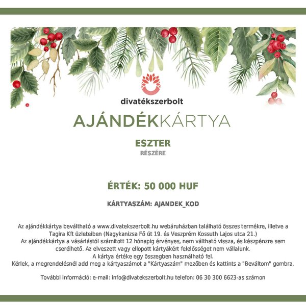 Karácsonyi ajándékkártya