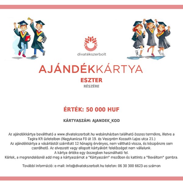 Ballagás ajándékkártya