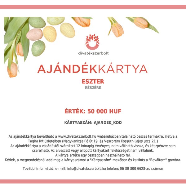 Húsvét ajándékkártya