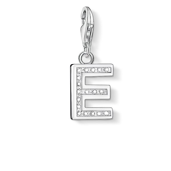 Thomas Sabo E betű cirkónia ezüst charm 0227-051-14