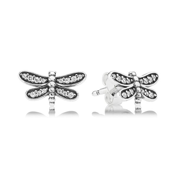 Pandora ékszer Szitakötő ezüst fülbevaló cirkóniával 290574CZ