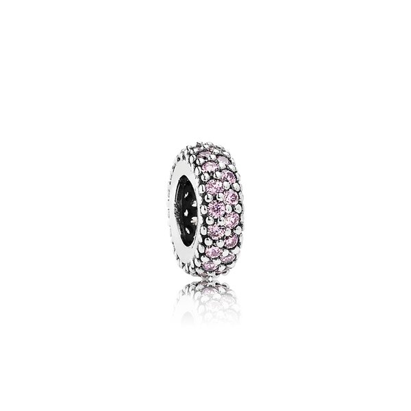 Pandora ékszer Rózsaszín pávé inspiráció ezüst spacer cirkóniával 791359PCZ