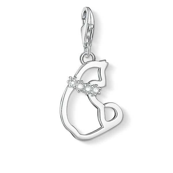 Thomas Sabo Cirkónia galléros cica ezüst charm 1245-051-14