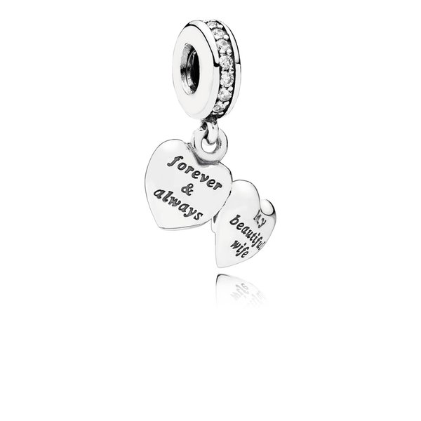 Pandora ékszer Gyönyörű feleségem függő ezüst charm cirkóniával 791524CZ