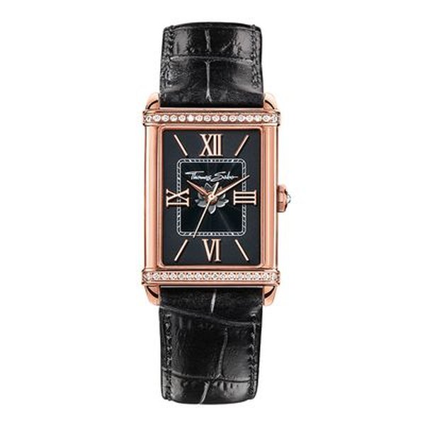 Thomas Sabo Fekete bőr szíjas női karóra WA0234-213-203