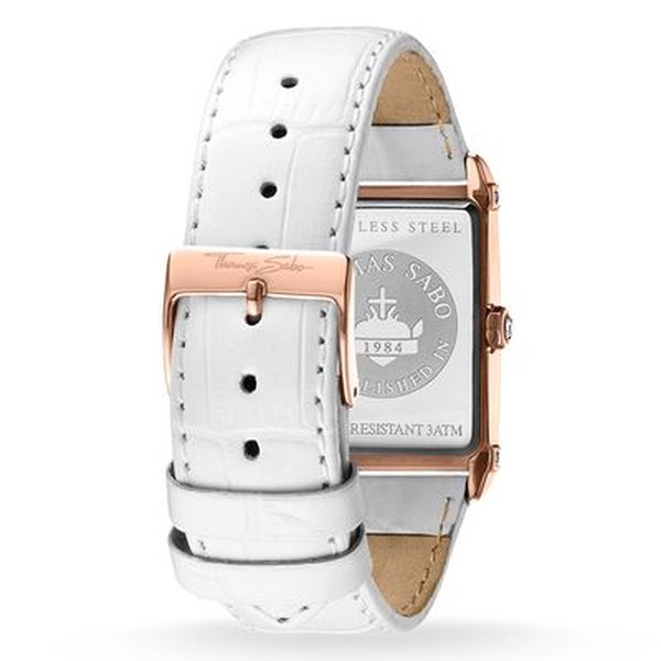 Thomas Sabo Fehér bőr szíjas női karóra WA0233-269-202