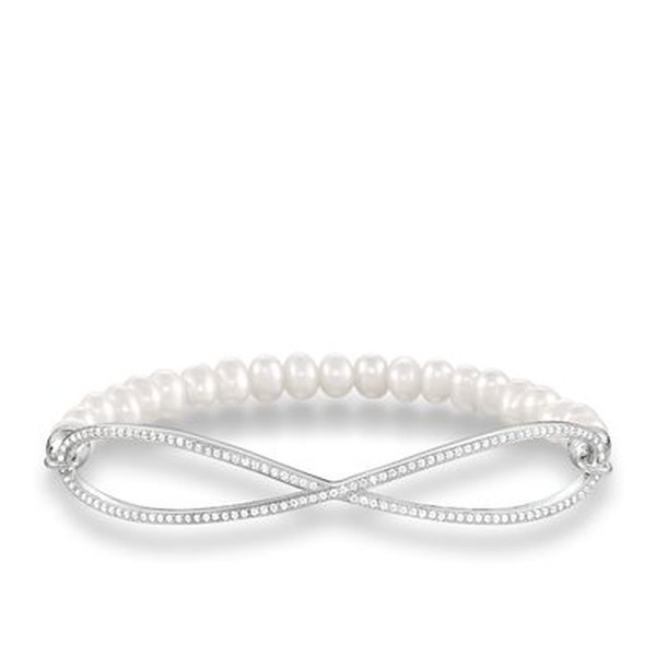 Thomas Sabo Végtelen ezüst tenyésztett gyöngy karkötő cirkóniával LBA0005-167-14-L17.5
