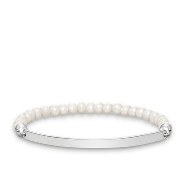 Thomas Sabo Tenyésztett gyöngy karkötő gravírozható ezüst lappal - Love Bridge 