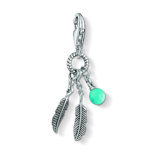 Thomas Sabo Madár toll ezüst charm türkizzel 1324-878-17