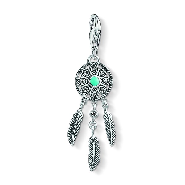 Thomas Sabo Álomfogó ezüst charm cirkóniával türkizzel 1326-646-17