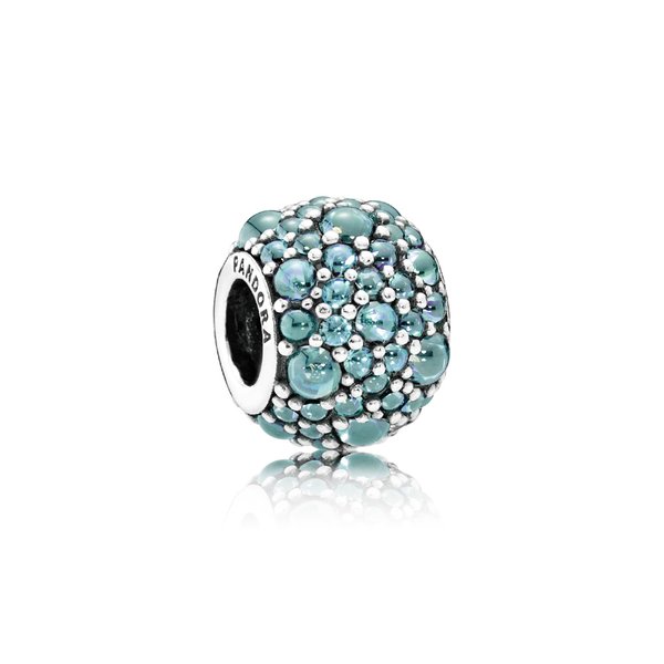 Pandora ékszer Csillámló cseppek zöldeskék ezüst charm 791755MCZ