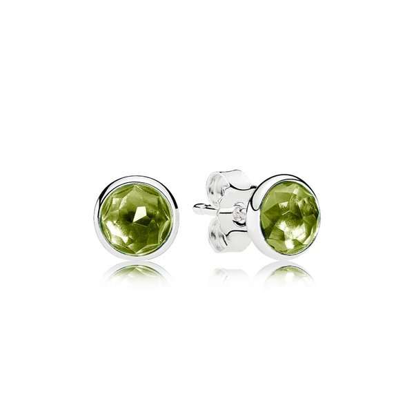Pandora ékszer Augusztus ezüst fülbevaló peridottal 290738PE