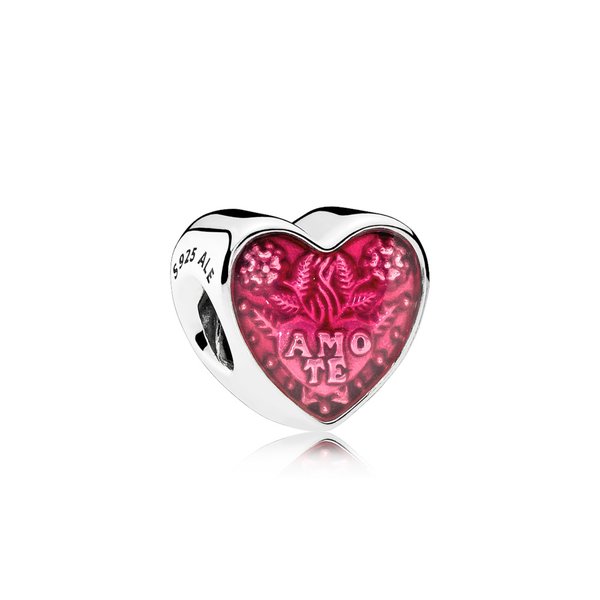 Pandora ékszer Latin szerelmes szív ezüst charm 792048EN117
