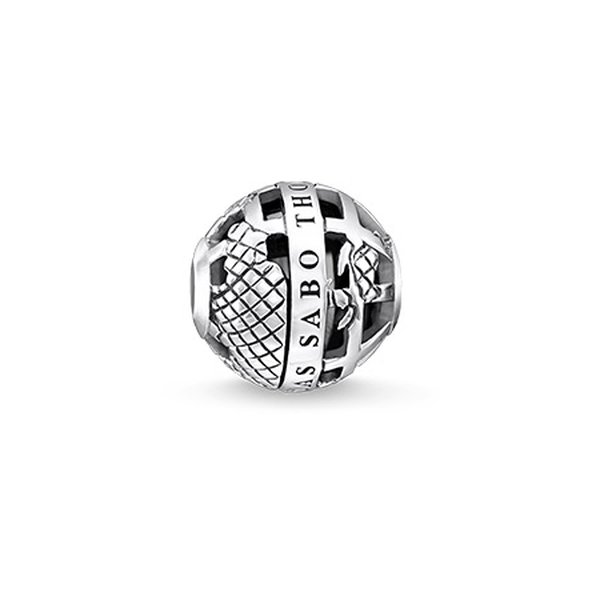 Thomas Sabo Fekete földgömb ezüst karma gyöngy K0262-637-21