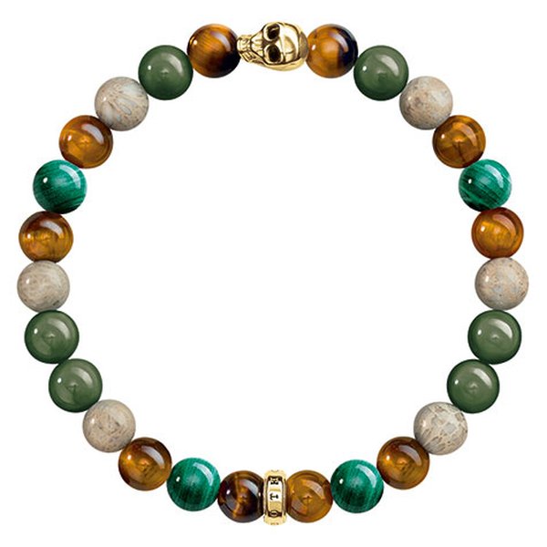 Thomas Sabo Színes drágakő karkötő koponyával 