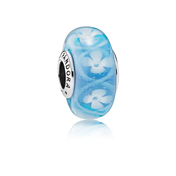 Pandora ékszer Kék virágmező muránói üveg charm 791666