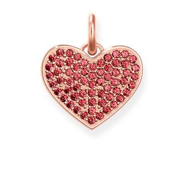 Thomas Sabo Gravírozható rozé szív medál szintetikus korundummal LBPE0022-540-10