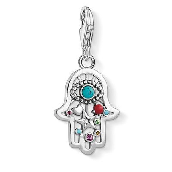 Thomas Sabo Fatima keze és Nazar szeme ezüst charm 1464-333-7