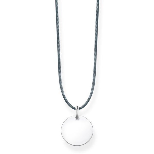 Thomas Sabo Szürke textil choker gravírozható ezüst lappal LSKE0002-173-5-L80