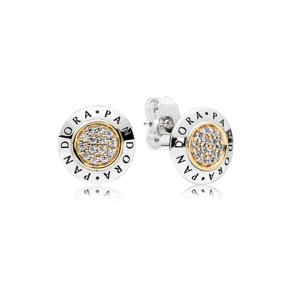 Pandora ékszer Pandora ikonikus kéttónusú fülbevaló 296230CZ