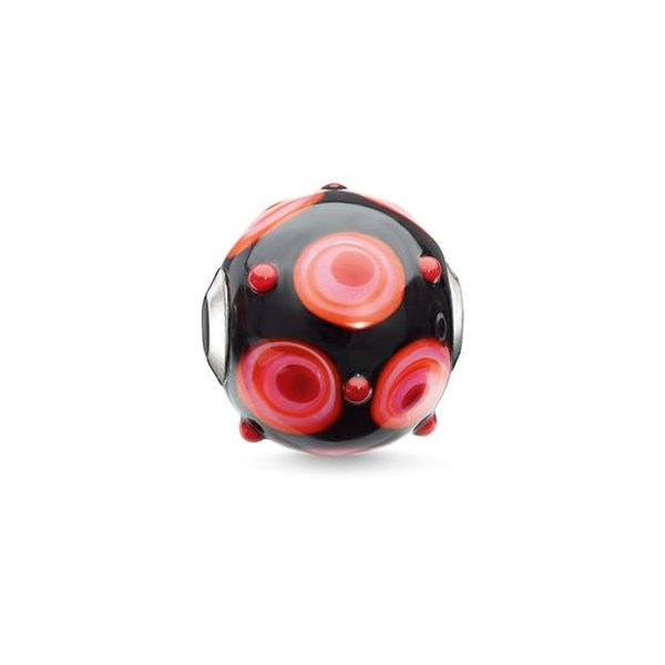 Thomas Sabo Fekete pink üveg karma gyöngy K0281-017-10