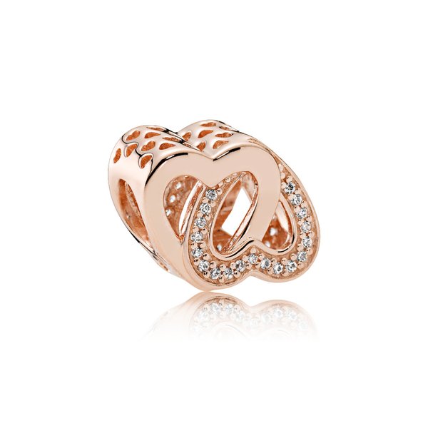 Pandora ékszer Szeretetben összefonódva rozé charm 781880CZ
