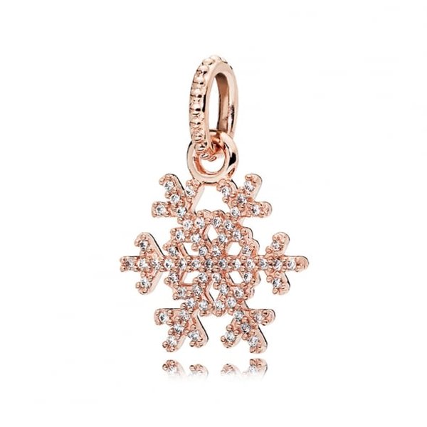 Pandora ékszer Szikrázó hópehely rozé medál 380354CZ