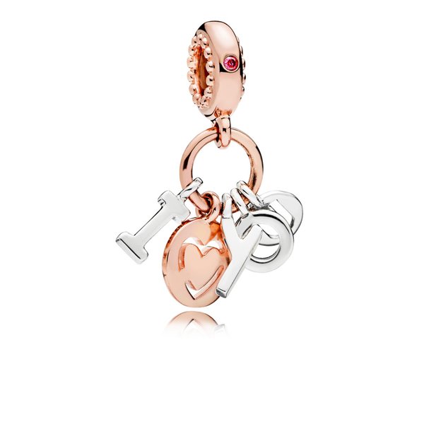 Pandora ékszer I love You függő rozé charm 786596CZR