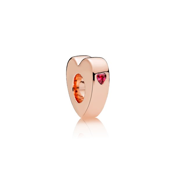Pandora ékszer Két szív rozé spacer cirkóniával 786559CZR