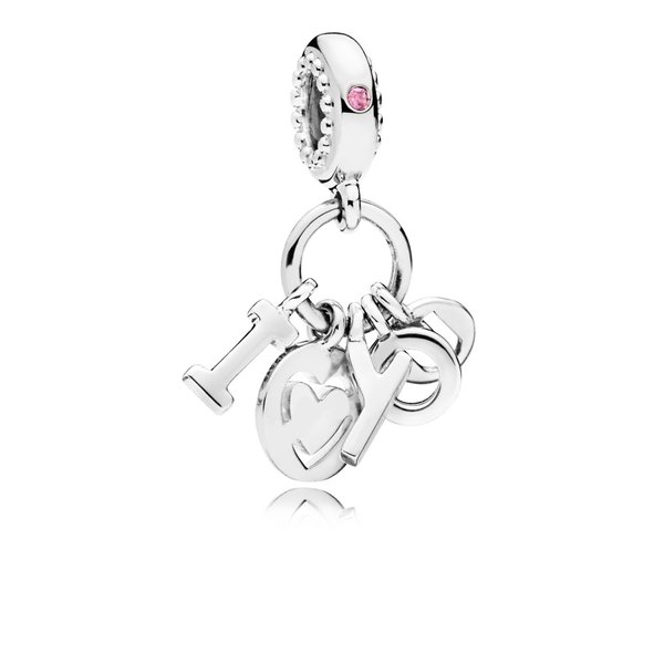 Pandora ékszer I love You függő ezüst charm 796596FPC
