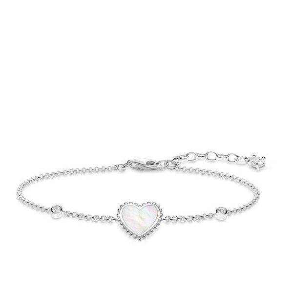 Thomas Sabo Szív ezüst karkötő gyöngyházzal A1765-030-14-L19v