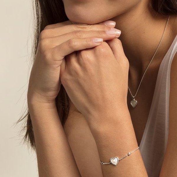 Thomas Sabo Szív ezüst karkötő gyöngyházzal A1765-030-14-L19v