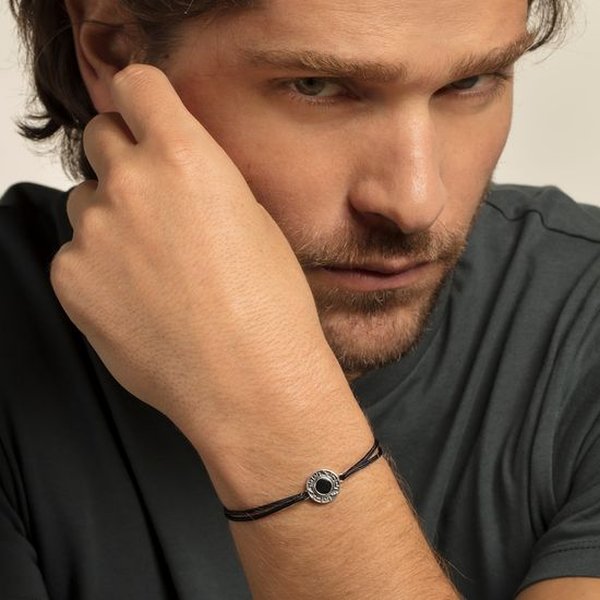 Thomas Sabo Textil karkötő fekete ornament LS060-505-11