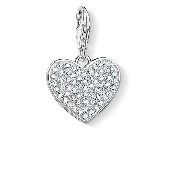 Thomas Sabo Pávé szív ezüst charm 1570-051-14