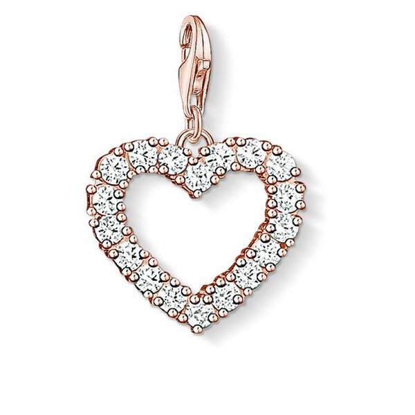 Thomas Sabo Rozé kivágott szív charm cirkóniával 1574-416-14