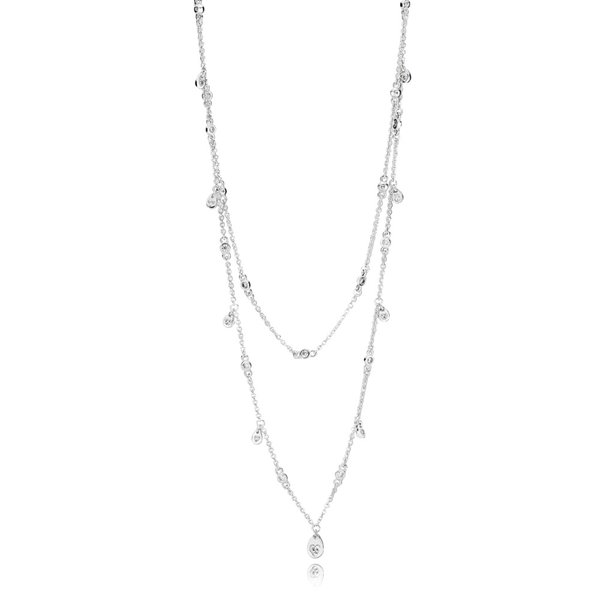 Pandora ékszer Csilláros cseppek ezüst nyaklánc 397084CZ-45