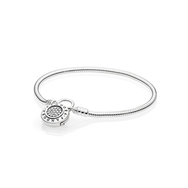 Pandora ékszer Moments karkötő monogrammos lakat kapoccsal 