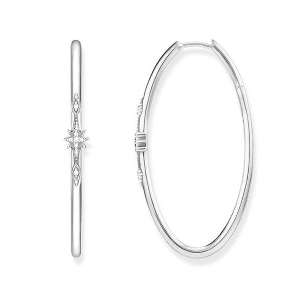 Thomas Sabo Királyi fehér ezüst ovális fülbevaló cirkóniával CR631-643-14