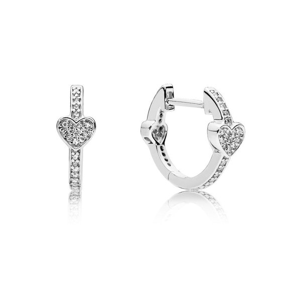 Pandora ékszer Bájos szívek ezüst fülbevaló 297290CZ