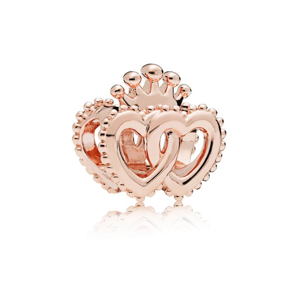 Pandora ékszer Összefonódó fenséges szívek rozé charm 787670